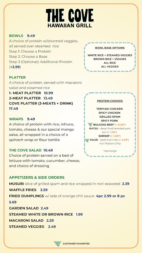 The Cove Hawaiian Grill Menu image 2
